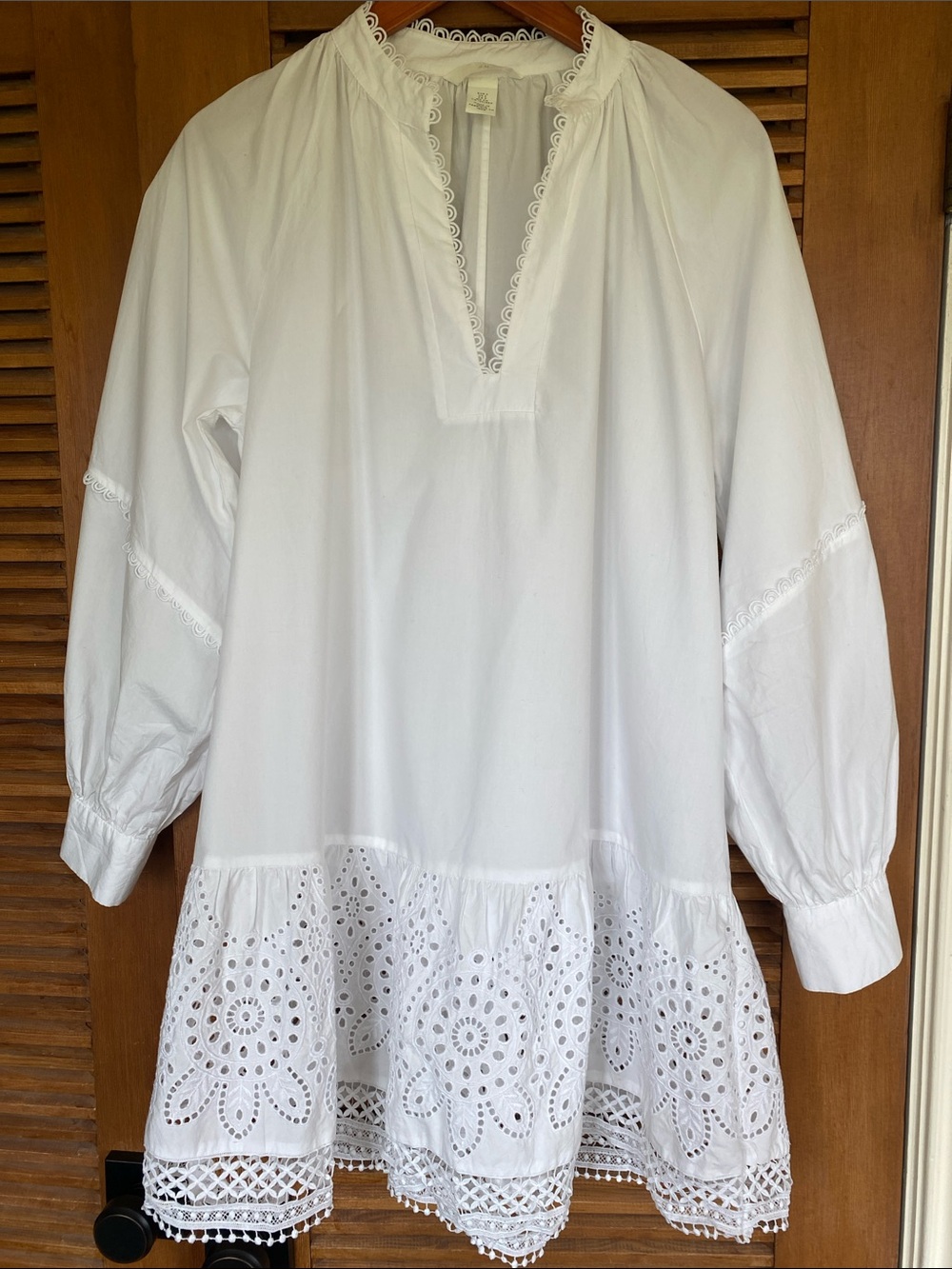 H&M White Eyelet Lace Hem Dress